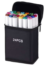 Huitich Dual Tip Marker Set 24 Colors with Carry Case - Mumzar